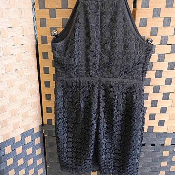 Adrianna Papell Black Lace Halter Cocktail Dress Size 16 Elegant Evening - Picture 9 of 11